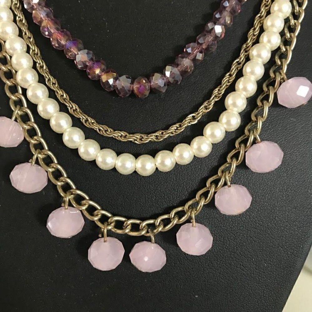 Francesca's Collection Pink Multi-Strand Necklace - Picture 2 of 3